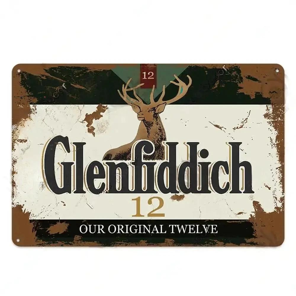 Vintage Bar Whisky Plaque Metal Club Tin Metal Logo Badge Girl Decor Garage Club Bar Men's Cave Bar Cafe Wall Decoration