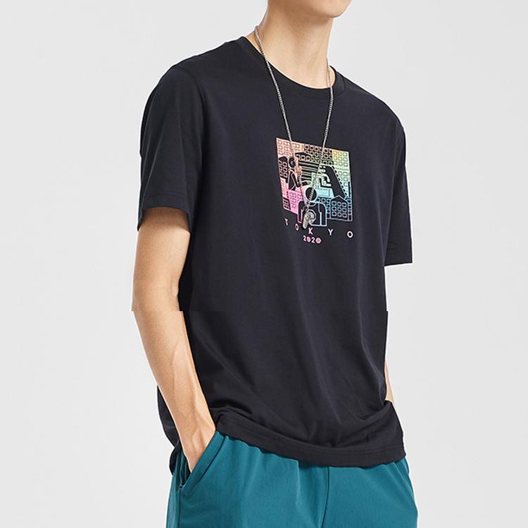 Футболка с коротким рукавом баскетбольной серии Li Ning Badfive, мужская, черная AHSQ529-2