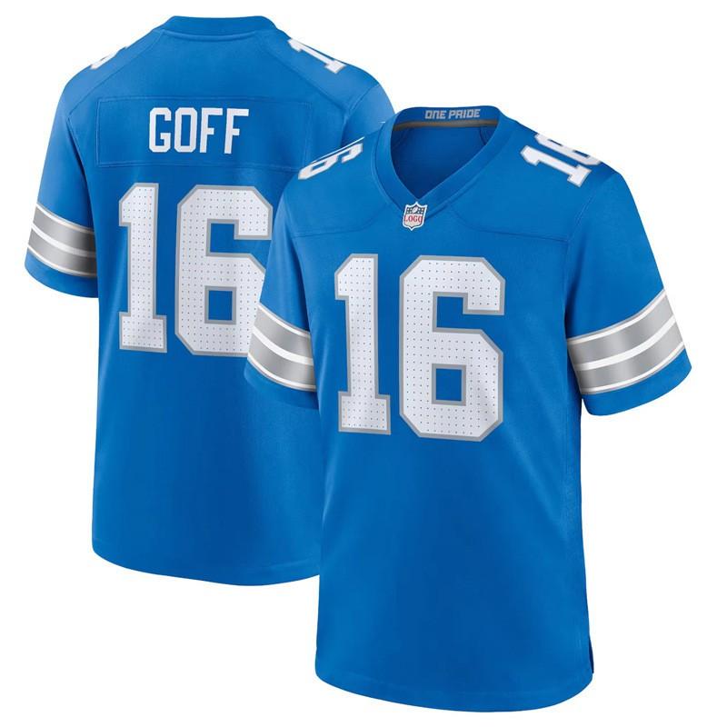 NFL Detroit Lions 14 ST Brown 97 Hutchinson Embroidered Jersey Sports Fan Game