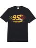 Dissneyss Pixasr Cars Lightning McQueens 95 Flame Graphic Comfort Colorss Adult Heavyweight T-Shirt