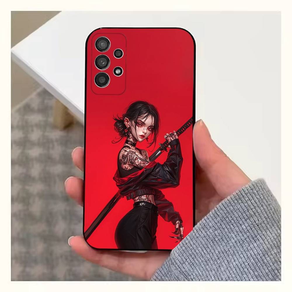 Картина Арт Женщина-Воин Телефон Для Samsung S25,S10,S20,S10,S21,S9,S24,S23,Ultra,FE,Plus,Lite,Мягкий Силиконовый Черный Чехол
