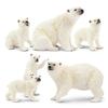 TOYMANY Animal Figure Polar Bear Parent and Realistic Animal Miniature Popular Animal Birthday New Ages 6 and Up 6-Piece Set, Figures, Child, Winter,