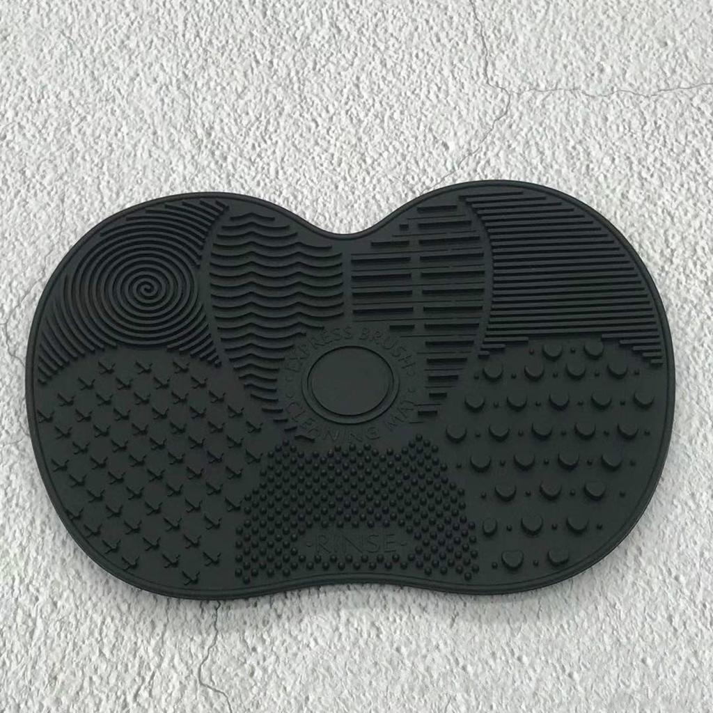 Чистый цвет, силиконовая чистящая подушечка для яблока с присоской, противоскользящая маленькая косметическая кисточка для макияжа, чистящая подушечка для макияжа