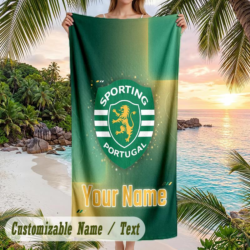 Beach Towel Sporting CP Print Custom Name Text Soft Towel for Swimming Pool