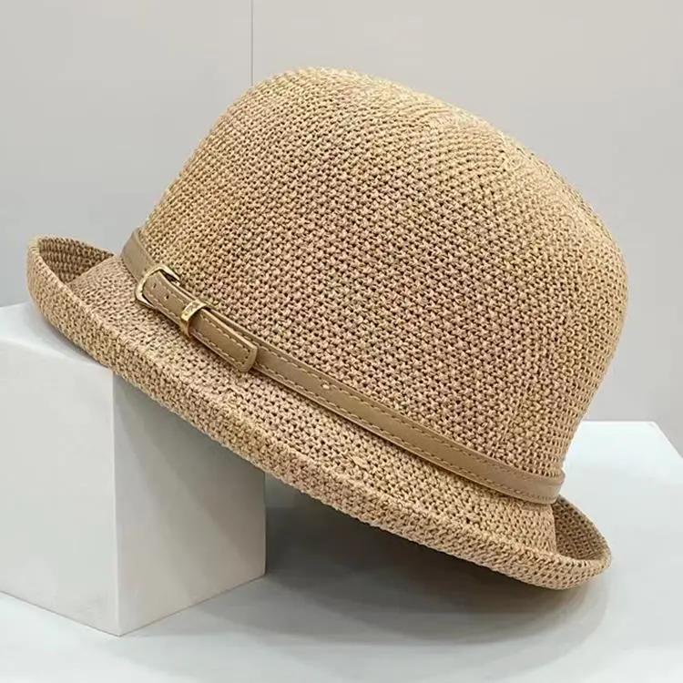 WTEMPO Летние широкополые шляпы для путешествий на открытом воздухе, пляжные шляпы для женщин, однотонные, повседневные, универсальные, дышащие, солнцезащитные шляпы с поясом