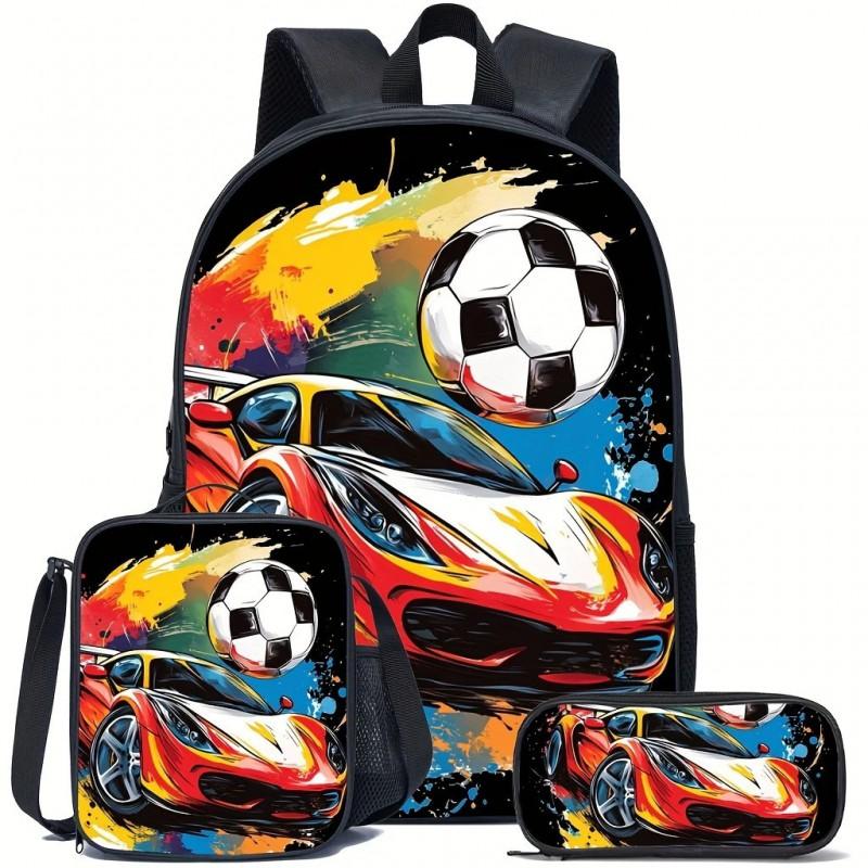 Cartoon Print Kids School Backpack Elementary Students - Large Capacity Lightweight Oxford Fabric Daypack With Pencil Case