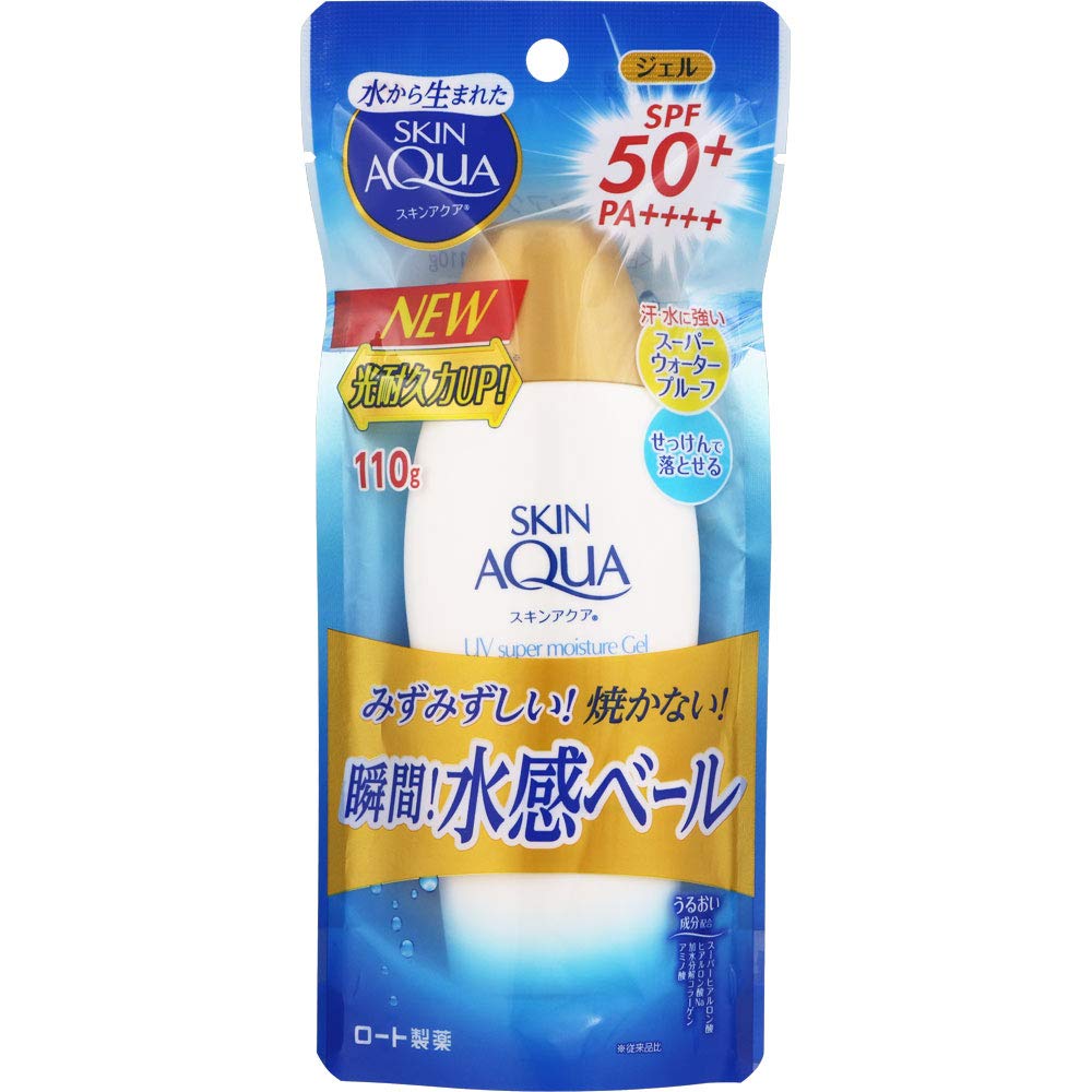Rohto Pharmaceutical Skin Aqua Super Увлажняющий Гель x Солнцезащитный крем SPF50+ PA++++ (110г) 2 упаковки