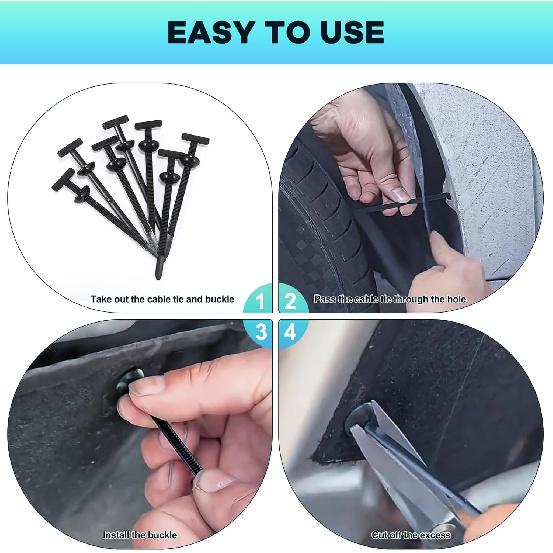 200Pcs Nylon Universal Cable Tie Buckle, Ziplock Pro Car Button Grip Ziptie Lock Clips, Strap Style Self-Locking Zip Tie For Automotive Bumper Fender