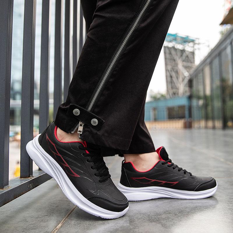 Модная мужская легкая повседневная спортивная обувь, нескользящие лоферы на плоской подошве, дышащие, кожаные, кроссовки для фитнеса, износостойкая плоская подошва для ходьбы