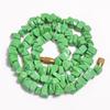 Натуральный Зеленый Нефрит Камень Неограненные Гладкие Бусины Ожерелье 5-8 мм 17" UB-8385 UB-8385