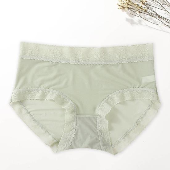 Ladies Panties Solid Color Thin Breathable Soft Sexy Panty Underwear Elastic Mid-Waist Seamless Briefs Underpants Women