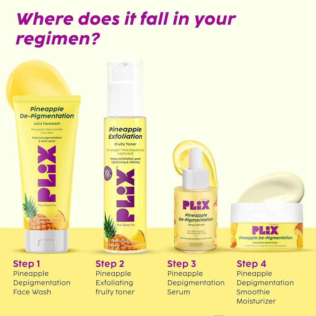 PLIX The Plant Fix Ананас PHA 3% Без спирта Тонер для лица 150 мл Для жирной, чувствительной, нормальной кожи Увлажнение Сияние