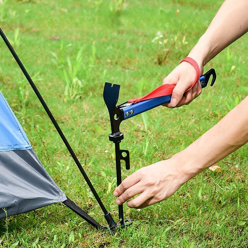 1 шт. уличный молоток с рукояткой из алюминиевого сплава, экстрактор колышков для навеса, молоток для колышков для кемпинговой палатки, многофункциональный молоток для альпинизма и кемпинга