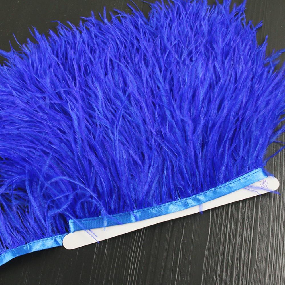 1 Meter Ribbon Tassel Natural Ostrich Feathers Sewing Decoration Fluffy Texture Feather Plumes Ribbon Selvage Apparel Fabric