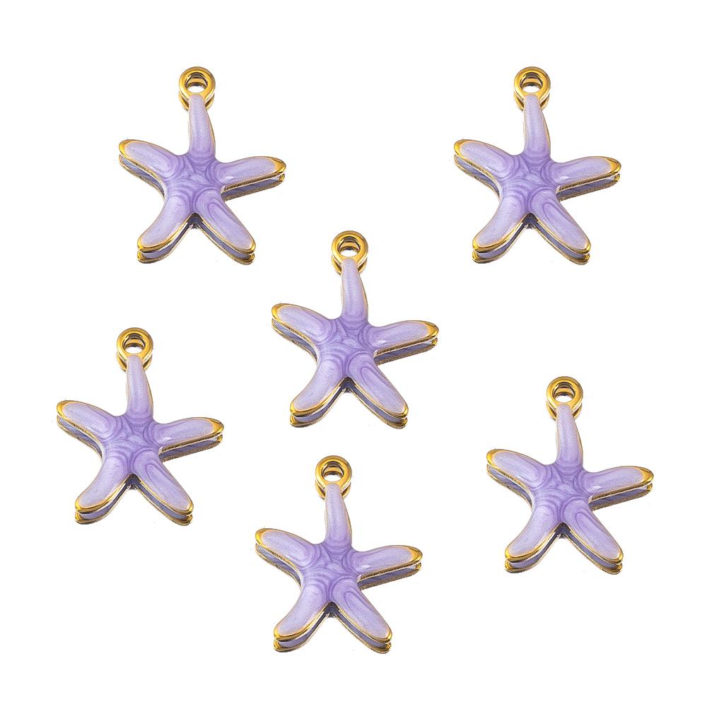 10 шт. Новые цветные подвески-шармы из нержавеющей стали: морской коралл, морская звезда, рыбка, водоросли. Основа для подвесок на ожерелье, серьги. Для изготовления бижутерии своими руками