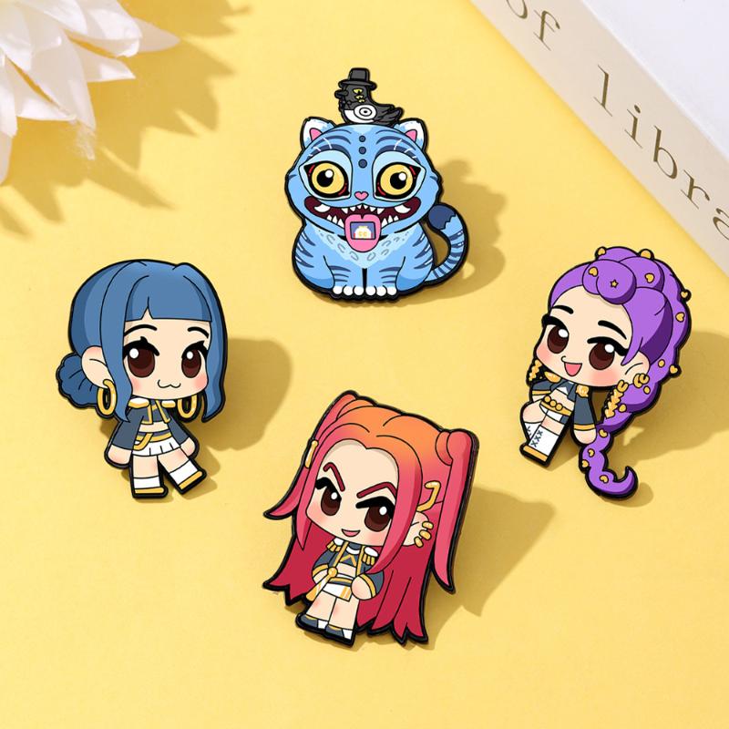 1/4Pcs K- Enamel Brooches Girl Group Collection Lapel Pin Cute Clothing Backpack Badge Decor Gift For Fans