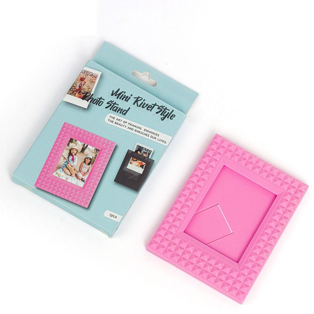 Vertical Instant Camera Photo Frame Desktop Decor Stamp 3 inch Picture Holder Creative Rivet for Polarized/Fujifilm Instax