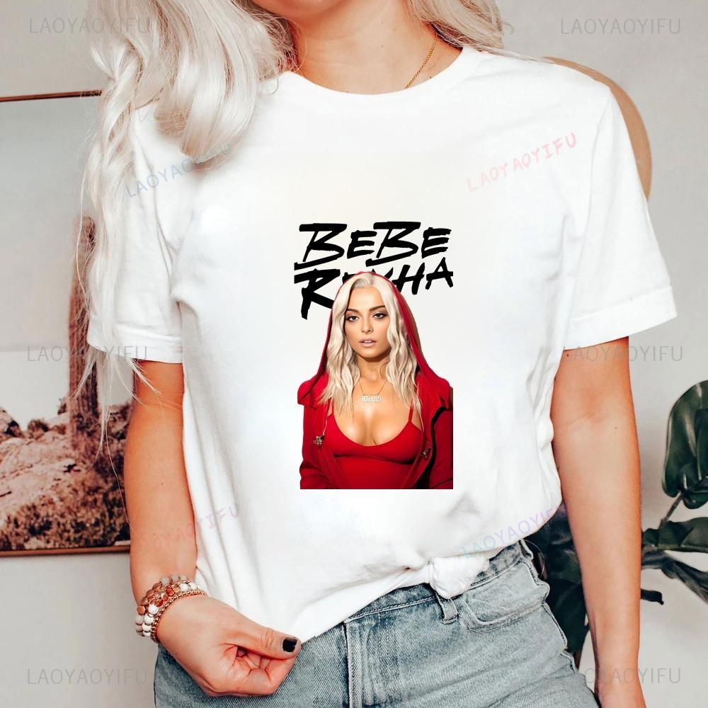 Bebe Rexha Summer Trended Streetwear Short-Sleeved Men's and Women's Universal Shirt Pattern La