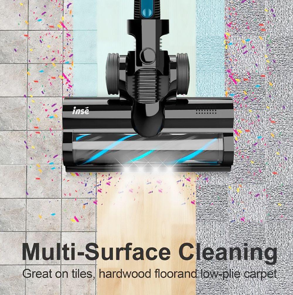INSE N5 Беспроводной пылесос 6 в 1 Мощность всасывания 12000 Па Длительное время работы 45 минут 5 ступеней фильтрации с