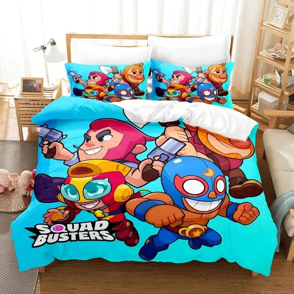 Модная игра S-Squad Busters Комплект постельного белья Односпальный Двуспальный Full Quen King-Size Размеры Размеры Комплект постельного белья Взрослые Дети Спальня Пододеяльник Комплект