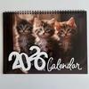 2026 Wall Calendar Jan 2026 - Dec 2026 12 Monthly Planner Wall Hanging Calendar with Funny Dog/Cat Images for School Home Office