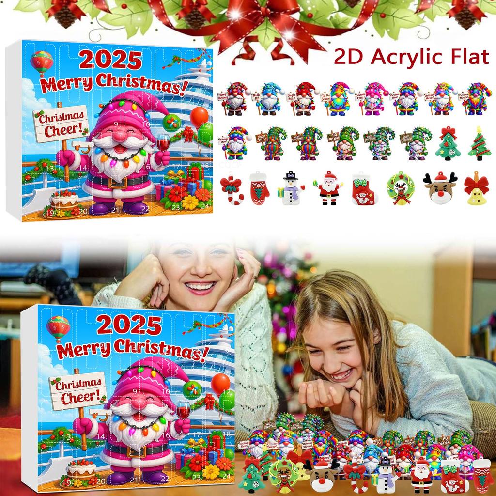 Домашний акриловый декор Праздничный адвент-календарь Коллекционные адвент-календари Набор 2D причудливых гномов Памятный домашний декор Коллекционные предметы
