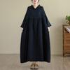 Long Sleeve Plus Size Cotton Vintage Hooded New In Dresses for Women Casual Loose Spring Autumn Dress