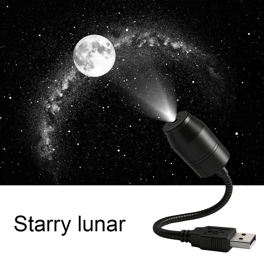 Car mounted starry sky top projection light, car interior LED ambient light, USB modified decoration, starry sky wireless night