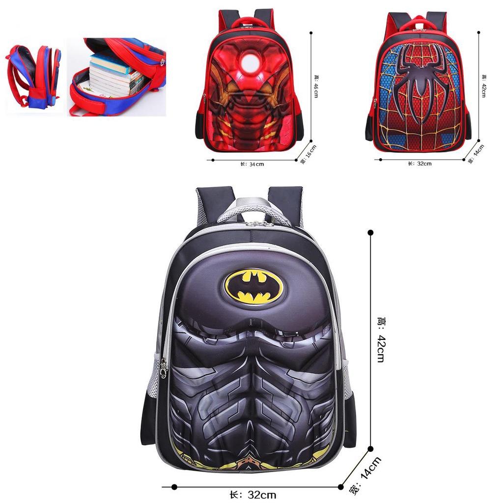 3d Spiderman Batman Captain America Childrens School Bag Backpack For Boys Kids