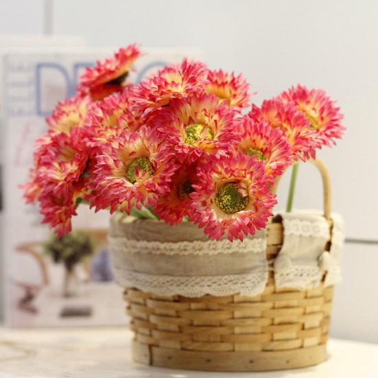 2 шт. искусственные растения, простые в уходе, декоративные, с тонкой текстурой, привлекательные цветочные композиции с одной веткой, свадебный декор