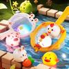Милые Животные Игрушка для Ванны Светящаяся LED Игрушки Плавающие Водные Мягкий Резиновый Поплавок Индукционная Светящаяся Утка для Детей Игры Забавные Подарки