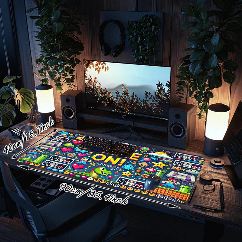 1Pc Vibrant Retro Collage Gaming Mouse Pad Keyboard Desk Mat Non-slip Rubber Lock Edge Waterproof Computer Mousepad for Office Home Decor S1150