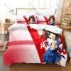 Classic School Anime Printed Bedding Kit 3PCS Duvet Cover & 2 Pillow Covers Breathable Soft Linens Anime Fan Room Ornament