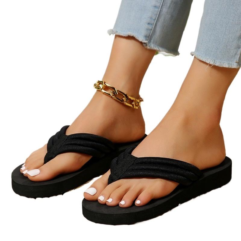 Fashion 2024 New Summer Casual Women's Flip Flop Fashion Outdoor Non-Slip Beach Shoes Comfortable Soft Sole Simple Style Flat Shoes
