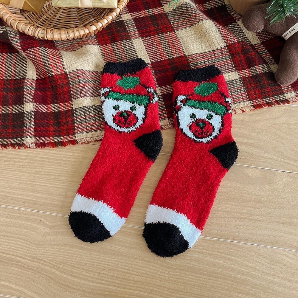Santa Claus Christmas Socks Cartoon Floor Sleep Socks Comfortable Women Hosiery  Ladies