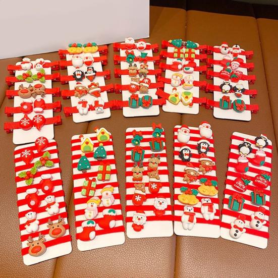 10 шт. Заколки для волос для девочек Снеговик Снежинка Санта Клаус Рождественская тематика Кольца для волос Хвосты Пучки Косы Рождественские праздничные аксессуары для волос