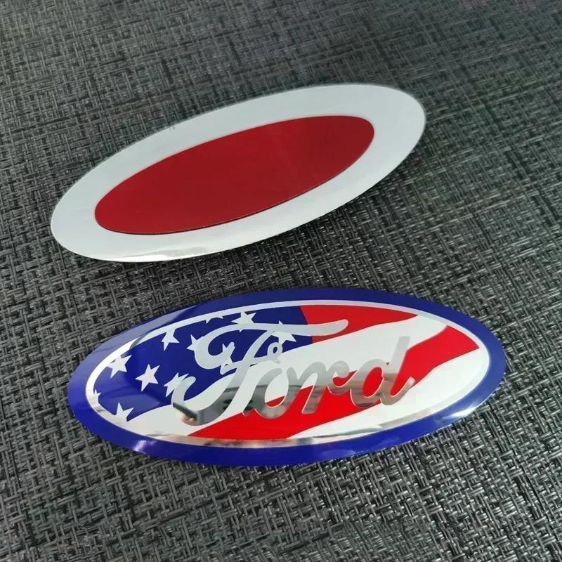 KLYE5 1Pc ABS Car Front Hood Sticker Rear Trunk Cover Badge Decal For Ford Focus Ranger Fiesta Transit Mustang Mondeo Escape Fusion