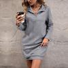 Womens Fall Sweatshirts Dresses Long Sleeve Fleece Sweaters Pullover Clothes With Pockets