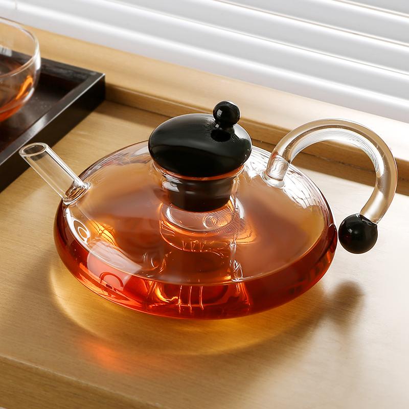 Фильтр-чайник Простой бытовой термостойкий стеклянный чайник Набор для заваривания чая в китайском стиле Прозрачный чайный набор с ручкой