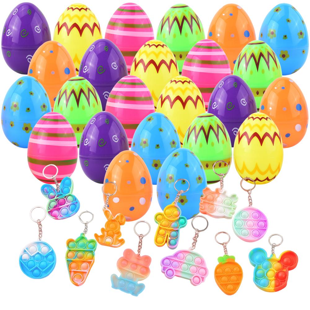 NEW Prefilled Easter Eggs with Stress Relief Toys Surprise Easter Eggs for Egg Hunt Easter Party Favors for Kids Birthday Gifts