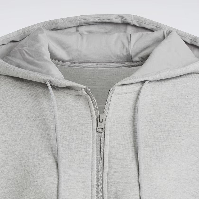 adidas Полосатая толстовка с капюшоном на молнии для женщин, серая IB8511
