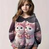 Children's Clothing Hoodies Long Sleeve Kids Clothes Girl Boy Autumn Sweatshirt Cartoon 3D Cat Print Streetwear Children Top