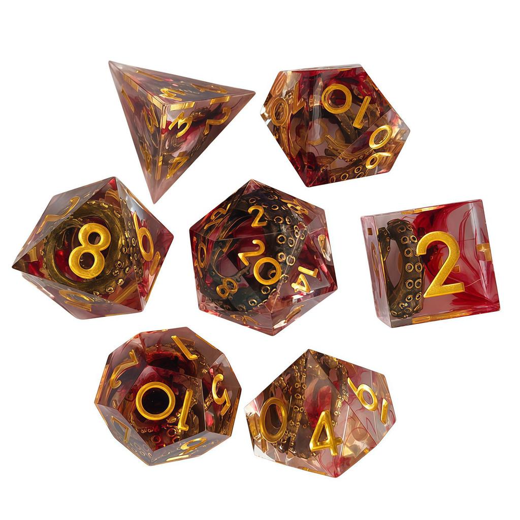Набор кубиков-осьминогов из смолы для TRPG, COC, DND, Dungeons & Dragons
