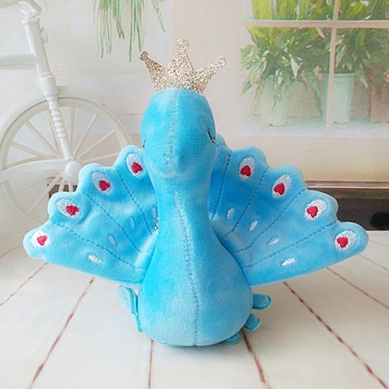 Key Chain Funny Comfortable Touch Decoration Ultra Soft Cartoon Plush Colorful Peacock Backpack Pendant Birthday Gift