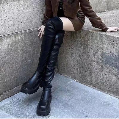 Сапоги Sugar cube тонкие выше колена длинные сапоги женские 2025 новые рыцарские сапоги осенние и зимние сапоги высокие сапоги толстая подошва увеличенная