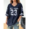 Женская футболка Los Angeles Coolane Summer Drop Shoulder Oversize Football Jersey Tee с принтом букв для пары в одном стиле