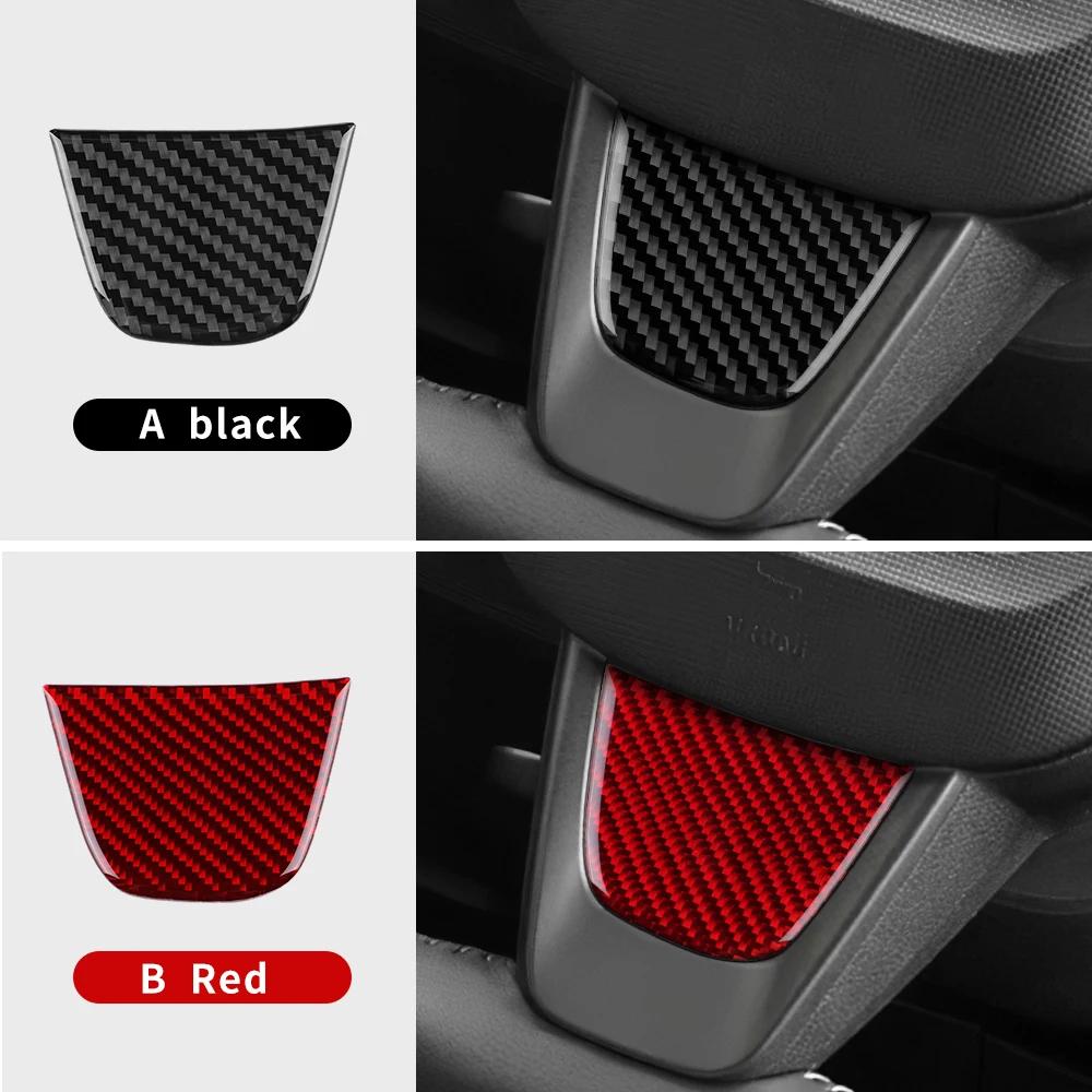 Real Soft Carbon Fiber Sticker For Seat Ibiza 6j 2012 2013 2014 LHD RHD Car Steering Wheel Center Bottom Frame Interior Trim