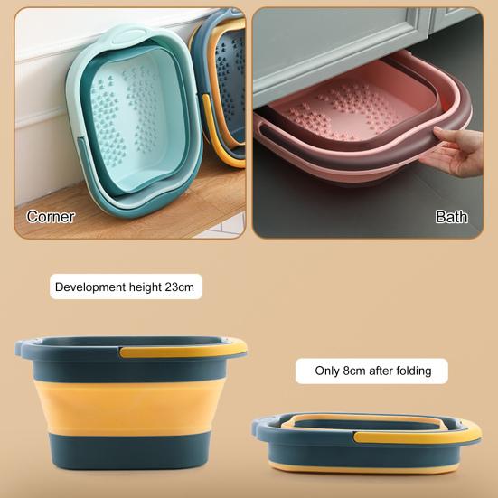 Ведро для ванны для ног 13 л/15 л с переносной ручкой, удобная складная ванна для купания ног для домашней ванной комнаты