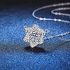 S925 Silver 18K Gold Plating D Color 1 CT Moissanite Necklace Lab Diamond Camellia Pendant Necklace Women Fashion GRA Jewelry
