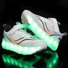 BoyS Four-wheeled Charging Flat-shaped Shoes LED Lamp Shoes Runaway Shoes Roller Skating Sports Shoes Girl Skates